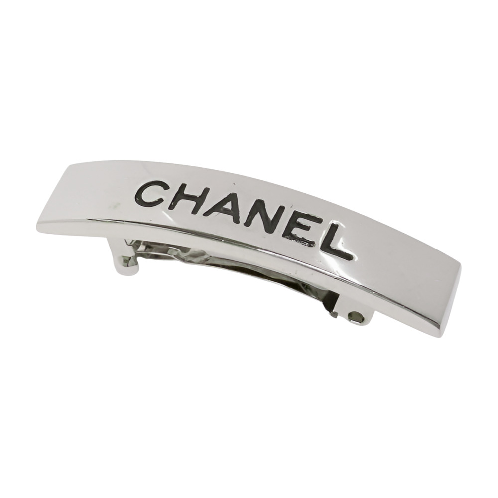 6518 - Chanel Logo Silver Barrette - Silver